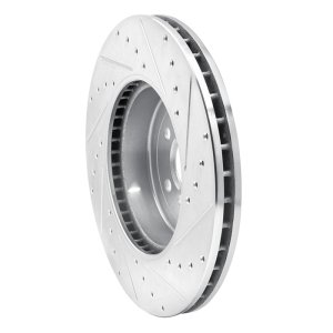 BMW 530E Brake Rotor (1) - Front Left - R1 Concepts - Drilled & Slotted - Silver - `17-`25